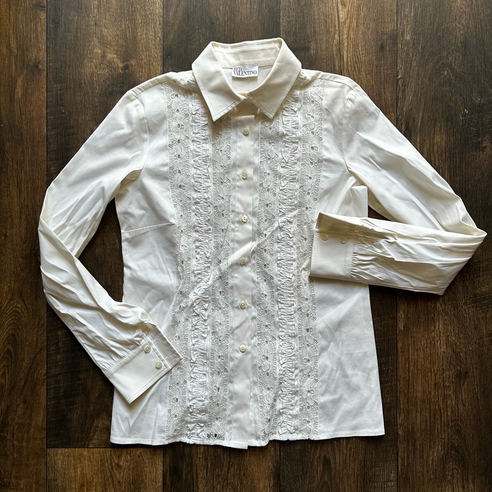 Red Valentino Ruffle Shirt